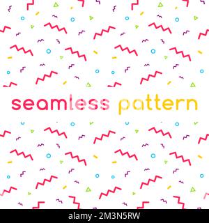 Confetti vector pattern. Geometric line vector background. Seamless minimal geometric shapes pattern. Can be used in printing, website background Stock Vector