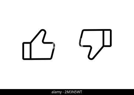 Like Dislike icons. Thumb up, thumb down icon set. Vector illustration in line style on white background Stock Vector