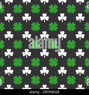 Clover seamless pattern. Saint Patricks Day decoration. Vector illustration. Stock Vector