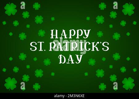 ST PATRICKS DAY poster with four-leaf clover. Vector illustration. Stock Vector