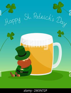 St. Patrick's Day greeting card. Vector illustration. Stock Vector