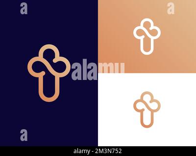 Infinity cross logo concept. Round cross with infinity symbol inside. Mark of Unlimited Faith. Vector illustration Stock Vector