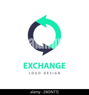 Exchange logo concept. Currency exchange symbol. Financial services, return on investment. Vector illustration Stock Vector