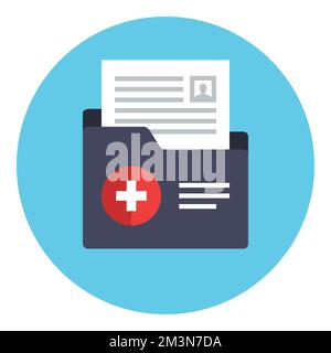 Medical folder with patient history file. Patient File icon. Medical report symbol. Analysis, Diagnosis or Prescription sign concept. Clinical record Stock Vector