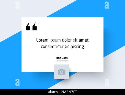 Quote Template with Place for Text and Photo. Creative Modern Material Design Quote template. Quote Typographical Poster Template, Vector Stock Vector