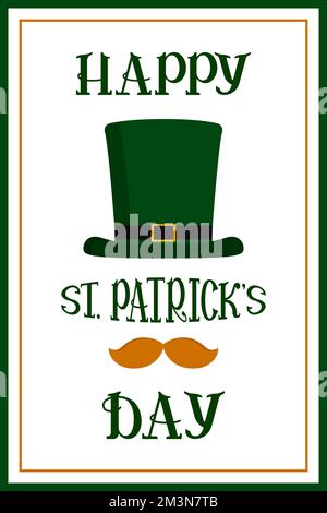 HAPPY ST PATRICKS DAY vertical banner. Vector illustration. Stock Vector