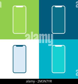 Smartphone icons. Mobile phone icon on different backgrounds. Cellphone screen vector illustration Stock Vector