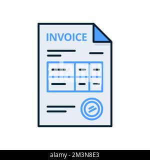 Invoice icon vector line paper bill. Payment and billing invoices, financial operations sign. Vector tax payment icon Stock Vector