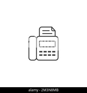 Fax line icon. Fax machine sign for business card or web design. Vector element isolated on white Stock Vector