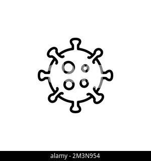 Coronavirus vector line icon. Corona virus outline symbol on white background. Vector icon, editable stroke, pixel perfect Stock Vector