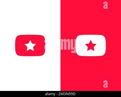 Your Favorite Video icon. Favorite video symbol. Videomark icon template. VideoStar app logo concept. Vector illustration Stock Vector