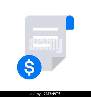 Invoice icon. Payment and bill invoice. Receipt icon. Tax and order symbol. Payroll icon. Vector illustration Stock Vector