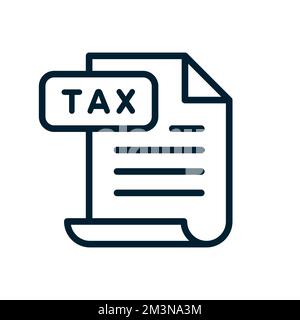 Tax return icon. Income Tax file symbol. Important Tax return document. Vector line icon Stock Vector