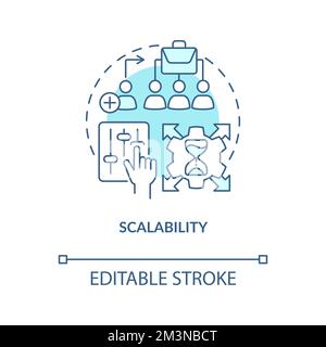 Scalability turquoise concept icon Stock Vector