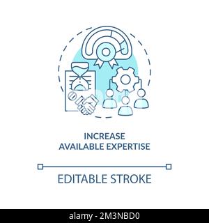 Increase available expertise turquoise concept icon Stock Vector
