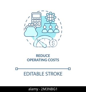 Reduce operating costs turquoise concept icon Stock Vector