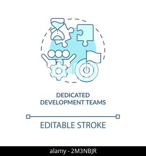 Dedicated development teams turquoise concept icon Stock Vector
