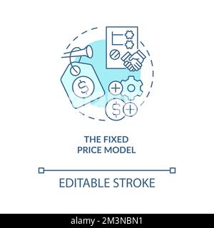 Fixed price model turquoise concept icon Stock Vector