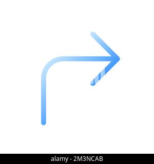 Right turn arrow flat gradient two-color ui icon Stock Vector