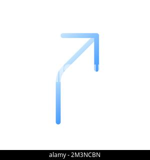 Road curves to right arrow flat gradient two-color ui icon Stock Vector