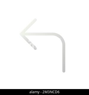 Left turn arrow flat gradient two-color ui icon Stock Vector