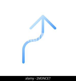 Right reverse turn flat gradient two-color ui icon Stock Vector
