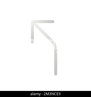Road curves to left arrow flat gradient two-color ui icon Stock Vector