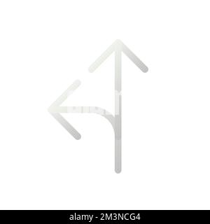 Straight and turn left traffic sign flat gradient two-color ui icon Stock Vector