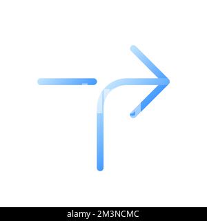 Right horizontal alignment sign flat gradient two-color ui icon Stock Vector