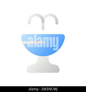 Public water fountain flat gradient two-color ui icon Stock Vector