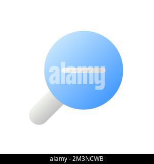 Magnifying glass with minus for map flat gradient two-color ui icon Stock Vector