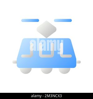 Electric trolleybus flat gradient two-color ui icon Stock Vector