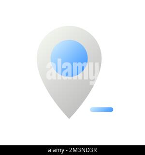 Remove pin from map flat gradient two-color ui icon Stock Vector