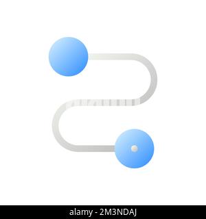 Travel route flat gradient two-color ui icon Stock Vector