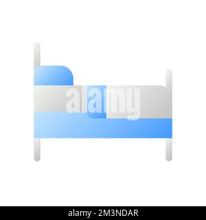 Finding bed to sleep flat gradient two-color ui icon Stock Vector