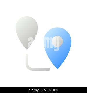 Planning route flat gradient two-color ui icon Stock Vector