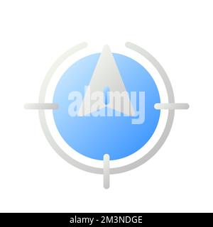 Tracking position in real time flat gradient two-color ui icon Stock Vector