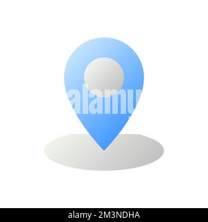 Dropping pin point flat gradient two-color ui icon Stock Vector