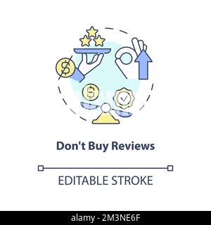 Dont buy reviews concept icon Stock Vector