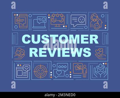Ecommerce reviews word concepts dark blue banner Stock Vector