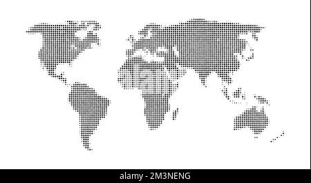 Vector map of the world of continents consisting of dots. Vector illustration Stock Vector