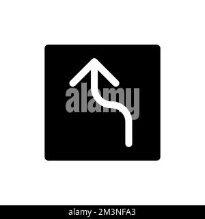 Left reverse turn arrow black glyph ui icon Stock Vector
