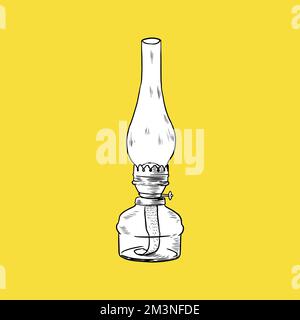 Lamp Icon, Sketch and Vintage style. - Vector. Vector illustration Stock Vector