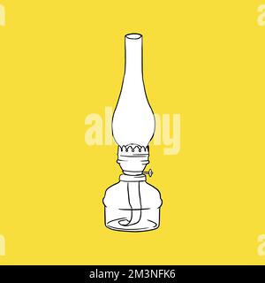 Lamp Icon, Sketch and Vintage style. - Vector. Vector illustration Stock Vector