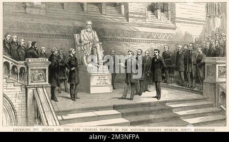 Charles Darwin statue unveiled, 1885 Stock Photo