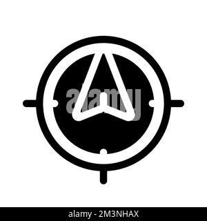 Tracking position in real time black glyph ui icon Stock Vector