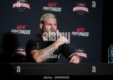 December 15, 2022, Las Vegas, NV, LAS VEGAS, NEVADA, United States: LAS VEGAS, NV - December 15: Gordon Ryan meets with the press following the bout at UFC Apex for UFC Fight Pass Invitational 3 on December 15, 2022 in Las Vegas, NV, United States. (Credit Image: © Louis Grasse/PX Imagens via ZUMA Press Wire) Credit: ZUMA Press, Inc./Alamy Live News Stock Photo