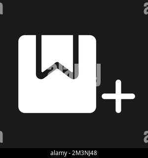 Add parcel dark mode glyph ui icon Stock Vector