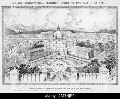Irish international exhibition, 1907, Dublin Ireland. The promenade
