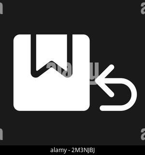 Return parcel dark mode glyph ui icon Stock Vector